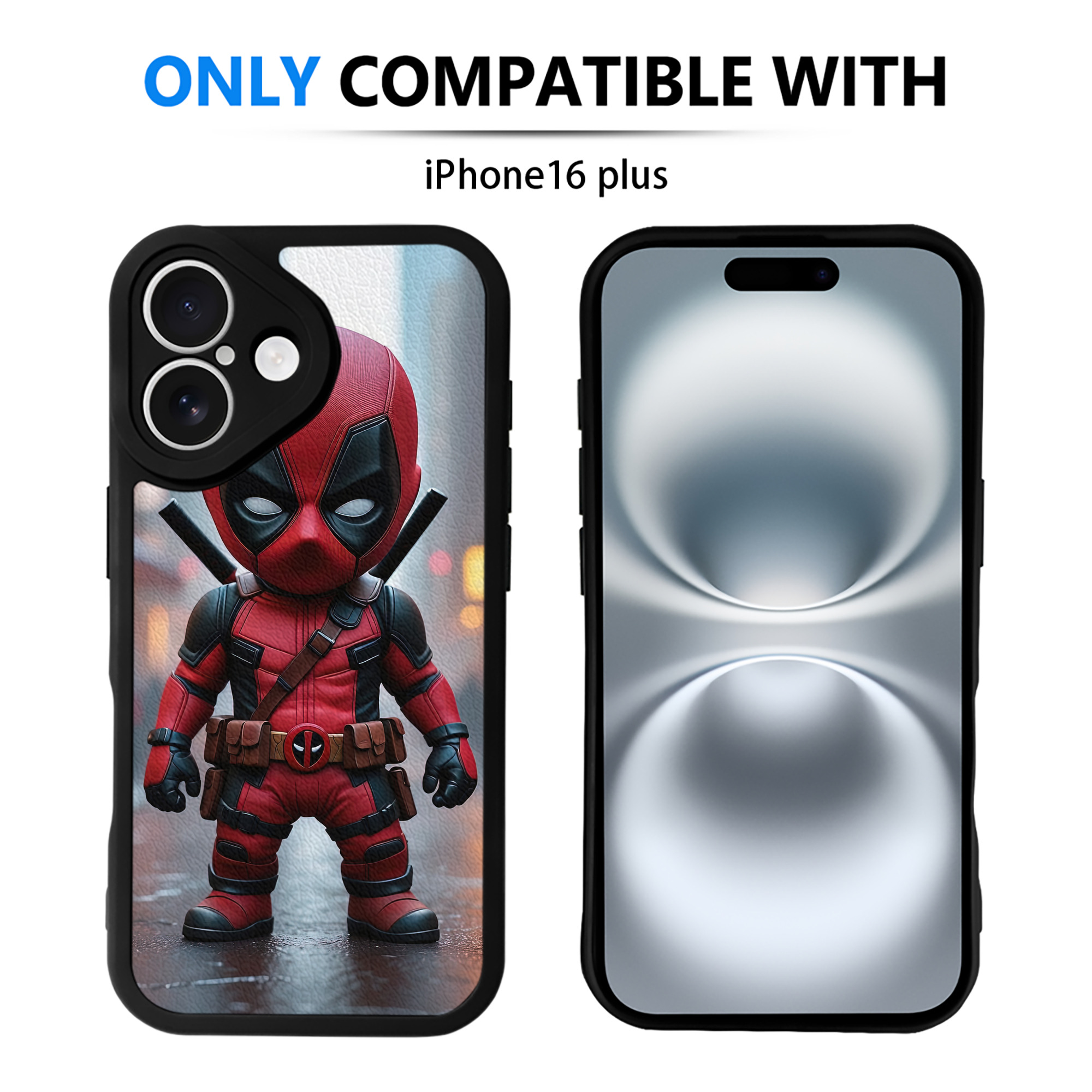 （画像用） Deadpool デッドプール 【iPhone 16シリーズ対応】シリコンスマホケース（レザー調） 材質：シリコン